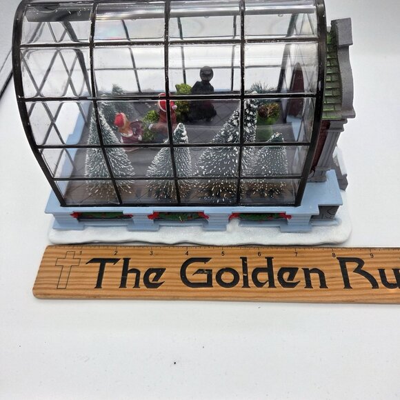 Lighted Christmas Village Greenhouse Holiday Xmas Collectible Building - Picture 6 of 16